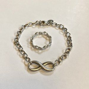 Tiffany & Co infinity bracelet and ring set